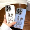 Obudowy na iPhone 14 Pro 7 8 14 Plus 11 12 13 14 Pro Max X XR XS Cute Case 3D Bunny Rabbit Stand Uchwyt Okładka telefonu