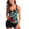 Maillots de bain femme Vintage Print Beach Beachwear Swim Tankini Set Bandage Bikini Push-Up Maillot de bain Deux pièces Maillots de bain Maillot de bain