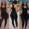 Kvinnors jumpsuits rompers Kvinnor Sexig sport Jumpsuit Running fitness Athletic Sleeveless Summer Casual Tracksuit bodysuit