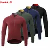 Camas de ciclismo Tops Santic Winter Men Jackets Cycling Jackets Long Sleeves Fleece Keep Warm Road Bike Tops MTB Jerseys Jackets Asiático Size 230227