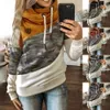 Kvinnors hoodies tröjor överdimensionerade kvinnor Cowl Neck Color Block randig dragkammare hoodie pullover tröja toppar klädgata slitage 230225