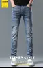Jeans da uomo Designer 2023 nuovi jeans da uomo di lusso leggero versione coreana sottile elastico piccolo piede dimagrante marchio di usura P7WQ