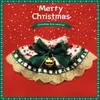 Cat Collars Leads Christmas Dog Collar Lace Bib Red Bowknot Santa -clausule Gedrukte sjaal met Bell Puppy Necklace Accessories 230227