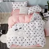 Bedding sets Pink Bedding Sets Duvet Cover Set Polka Dot Pattern Bed Linens Quilt cover Pillowcase Home Textile Cute Bed Sheets 230227