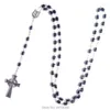 Chaînes Mode Religieux Ovale À Facettes Hématite Perles St Pio Chapelet Catholique Collier