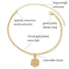 Enkelbanden gouden kleur gelaagde kralenketen eerste enkelband voor vrouwen mode enkelarmband met 26 letters alfabet voet sieraden exte