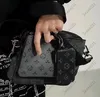 Luxurys Designer bags men 3pcs Trio Leather Black Flowers Messenger Purse Crossbody Bolsos Shopping Bag Bolso de hombro Bolsos Mujer Carteras pruse tote bag wallet
