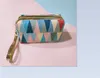 Bolsas de cosas para mujer, 3 uds., PVC, colores contrastantes, estampados geométricos, bolsa de cosméticos sólida de gran capacidad, Color mezclado