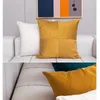 Kudde DunxDeco Shiny Yellow Blue Stripe Cover Dekorativ fodral Luxury Modern Geometric Sofa Chair Bedding Coussin