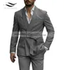 Mäns kostymer blazers mens blazer luxery designerstyle western skräddarsydd kostym lapel bälte smoking gentleman textur fast färg unik design 230227