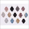 car dvr Charm Designer Orecchini Sier Gold Flower Hexagon Frame Charms Orecchini con strass Moda Ciondola Teardrop Earing Per le donne Drop Deliv Dhjkm