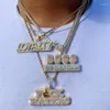 Chains 2023 High Quality Iced Out Bling 5A Cubic Zirconia CZ Initial Letter Loyalty Charm Pendant Necklace Hip Hop Men Boy Rock Jewelry