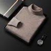 Pulls pour hommes Automne Hiver Hommes 100% Laine de mouton Pull à col roulé Business Casual Chaud épais Pull de haute qualité Marque Vêtements pour hommes 230227