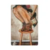 Sexy Beauty Girl bierteken Pin Up Girl Poster Slaapkamer badkamer woonkamer metalen muur decor vintage club bar pub kunst plaat billboard home muur decor maat 30x20cm w01