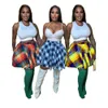 Ny 2024 Designer Plaid klänning Kvinnor kjolar sommar lös midi klänning kvinnlig sexig sida öppen oregelbunden bodycon kjol casual klubb party slitage bulk föremål kläder 9358