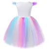 Vestidos de menina vestidos de princesa para garotas halloween vem com asas de crianças longas vestido tutu para crianças roupas de bebê w0224