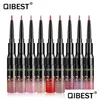 Lip Gloss 2 In 1 Double Head Makeup Lipgloss Waterproof Long Lasting Tint Y Red Stick Beauty Matte Liner Pen Drop Delivery Health Lip Dhwqk