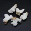 Charms naturlig vit korallhänge för smycken som gör DIY kvinnors örhängen halsbandstillbehör handgjorda hantverk 20x40-30x50 mm