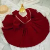 Girl's Dresses Teens Autumn Winter Red Velvet Long Sleeve Vintage Turkish Princess Gown Dress For Girls Christmas Birthday Wedding Party A1988