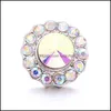 Car DVR Clasps Hooks Rhinestone Chunk 18mm Snap Button Button Radiant Zircon Flower Charms BK للقرع DIY Groudrens Worderies Drop Drop Dhuxb