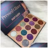 Lidschatten New Pressed Glitter Beauty Glasierte 15-Farben-Pailletten-Palette Lidschatten-Highlighter Shimmer Makeup Rop Delivery Health Eyes Dhra5