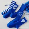 Skarpetki męskie jesienne i zimowe wysokie skarpetki dla kobiet Sapphire Blue High Socks Sport Socks for Men and Women Z0227
