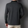 Męska marka Polos Luksusowa koszula polo jesień długie rękawy Chemise Homme Modna druk Slim Fit Tops TEE Casual Men Odzież T1248 230227