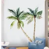 Adesivos de parede modernos palm -árvores aquarela adesiva removível adesivos de berçário