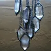 Ketten NM40652 Klare Quarz-Kristall-Halskette mit doppeltem Abschluss, Wasserpunkt-Halskette, Halloween-Schmuck