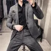 Мужские костюмы Blazers 7xl Jacketpants Мужчины костюмы для 2 кусок клетчатых костюмов мужчина бренд Slim Fit Swed Dress Костюм для корейского бизнеса Blazers 230227