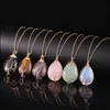 car dvr Pendant Necklaces Wire Wrapped Tree Of Life Chakra Teardrop Healing Crystal Energy Stone Quartz Fashion Women Men Jewelry Wholesale Dhvth