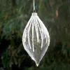 パーティーデコレーション5pcs/パックさまざまな形状透明ガラスペンダントベルハートオニオンコーンクリスマスツリーハンガー装飾的