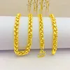 Chaînes mode luxe thaïlande sable or 14K collier épais jaune chaîne pour femmes hommes mariage fiançailles bijoux cadeaux