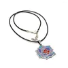 Pendentif Colliers Jeu Bloodstained Rituel de la nuit Collier Bleu Rose Fleur Métal Émail Chaîne Femmes Hommes Bijoux Charme Collier Cadeau