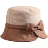 Berets 2023 Autumn And Winter Mother Headwear High Quality Wool Flat Top Woman Bucket Hat Lady Fashion Felt Fedora Hats