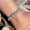 Anklets Punk Heart Tennisketen Cubaanse link voor vrouwen Bling Micro Pave Love Anklet Bracelet Fashion joods