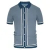 رجال Polos Spring Autumn Men Polo Shirt Shirt Sleeve Business Cardigan Shirt عالي الجودة الرجال البولو الشارع الشارع الحياكة الربط 230227