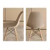 Housses de chaise-velours argenté pour Eames, coque élastique, couleur unie, coussin de dossier intégré