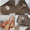 Wedding Rings Oval Cut Solitaire Ring Rose Gold Den Crystal Stone For Women Party Cool Jewelry Gift Wholesaleweddingwe Drop Delivery Dh9Qe