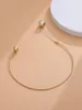 Collier ras du cou élégant grande boule dorée chaîne clavicule mode pour femmes collier de bijoux de mariage 2023 S ouvert
