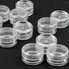 Speicherflaschen 50pcs/Pack -Lidschatten -Pulver -Make -up -Behälter mit Deckel Schmuck Perlen Kosmetikglas leer 2,5 ml kleine klare Nachfüllung