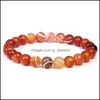 CAR DVR CHARME JACHELETS DIVERT Natural Stone 8mm Pärlade lava Jad Agate Chakra Bangles Armband för kvinnor Män smycken Drop Delivery Dh8O4