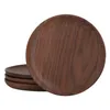 Platos decorativos Platos redondos de madera maciza Platos llanos apilables Vajilla natural Comedor para platos Snack Acacia y madera de nogal Z0227