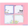 car dvr Notes Sheets Cute Cartoon Memo Pad Kawaii Sticky Girl Diary Diy Decorative School Notebook Japanese Stationery Drop Delivery Office Dhmqg