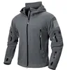 Herrjackor Mäns utomhus vandring huva rockar varma militär taktisk sport fleece hoodie jacka multi-ficks 230227