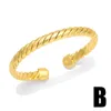 Bracelet FLOLA Luxe Plaqué Or Twist Chaîne Bracelets Pour Femmes Poli Double Couches Manchette Simple Bijoux Brtk53