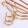 Hängar Racks Aluminium Alloy Clothing Hanger 5/10pcs Golden Hållbara inhemska kappa Vuxna barn som hänger leveranser 230227