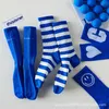 Skarpetki męskie jesienne i zimowe wysokie skarpetki dla kobiet Sapphire Blue High Socks Sport Socks for Men and Women Z0227