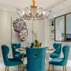 Lâmpadas pendentes de personalidade pós -moderna Creative Chandelier Light Luxury Nordic Glass Whithd Iron Living Room Quarto