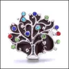 car dvr Clasps Hooks Healing Rhinestone Chunk Tree 18Mm Snap Button Zircon Charms Bk For Snaps Diy Jewelry Findings Suppliers Gift Drop De Dhchl